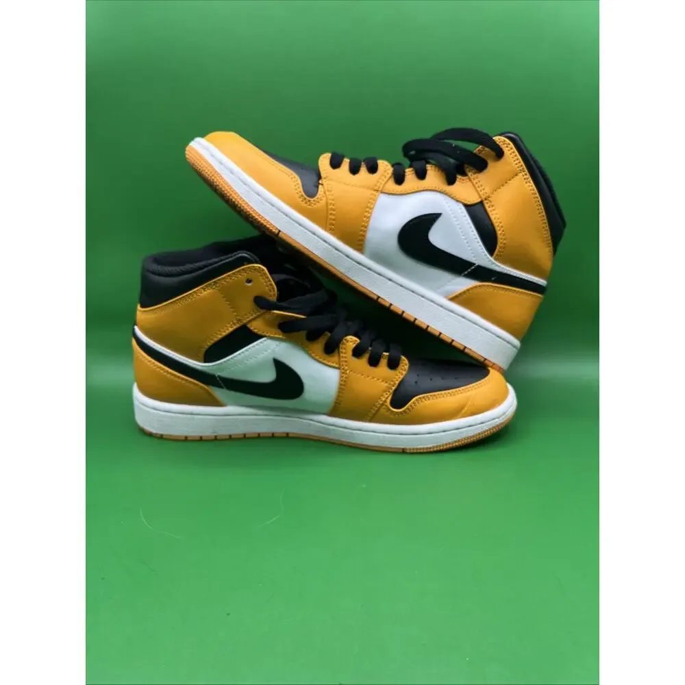 Nike Air Jordan 1 Mid Yellow Ochre White Black DQ8426-701 Men’s Size 8